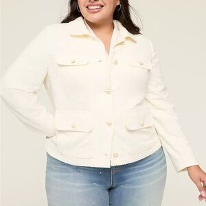 New Lane Bryant Boucle Shirt Collar Jacket Size 22W